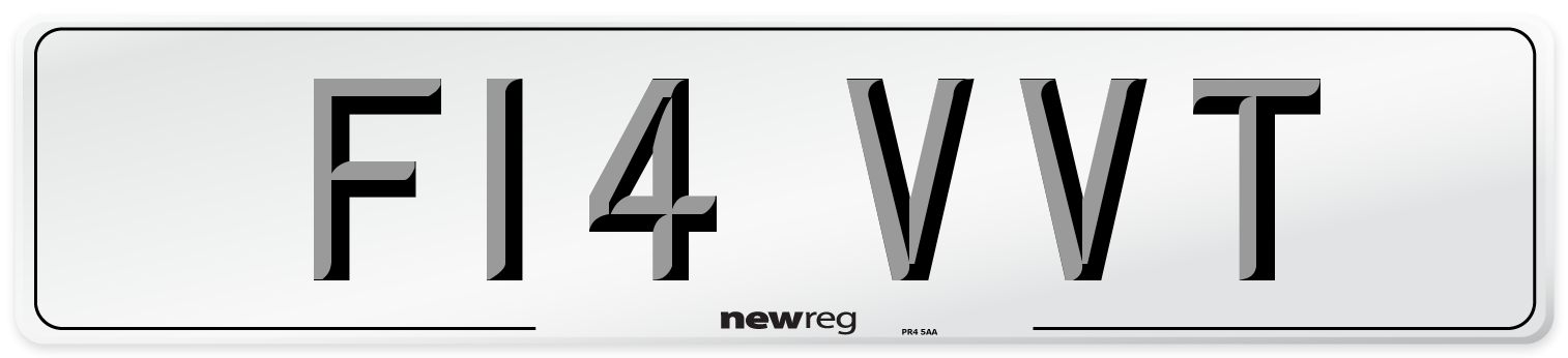 F14 VVT Number Plate from New Reg